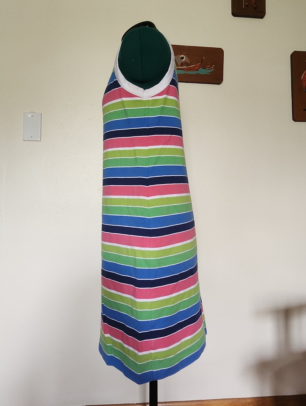 Sleeveless Multicolor Stripe Shift Dress - Picture 6 of 8
